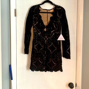 Love Triangle Black Lace Dress